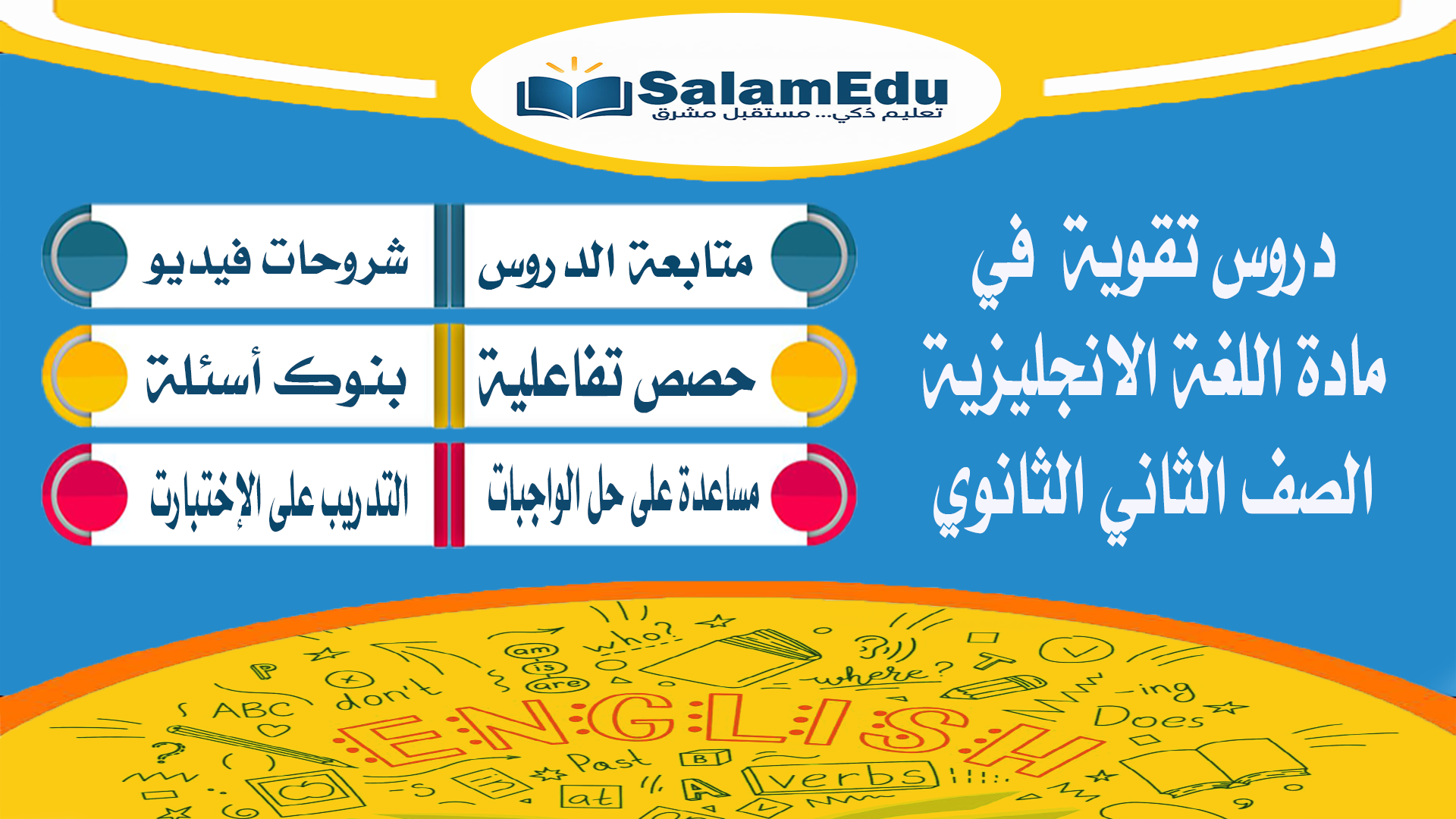 دروس تقوية لمادة اللغة الإنجليزية للصف الثاني الثانوي