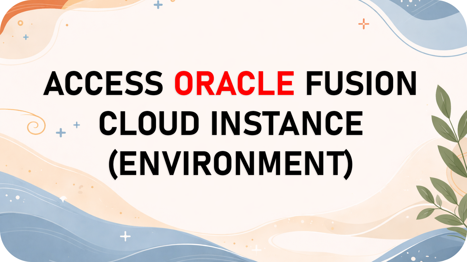 Access of: Oracle Fusion Cloud Environment