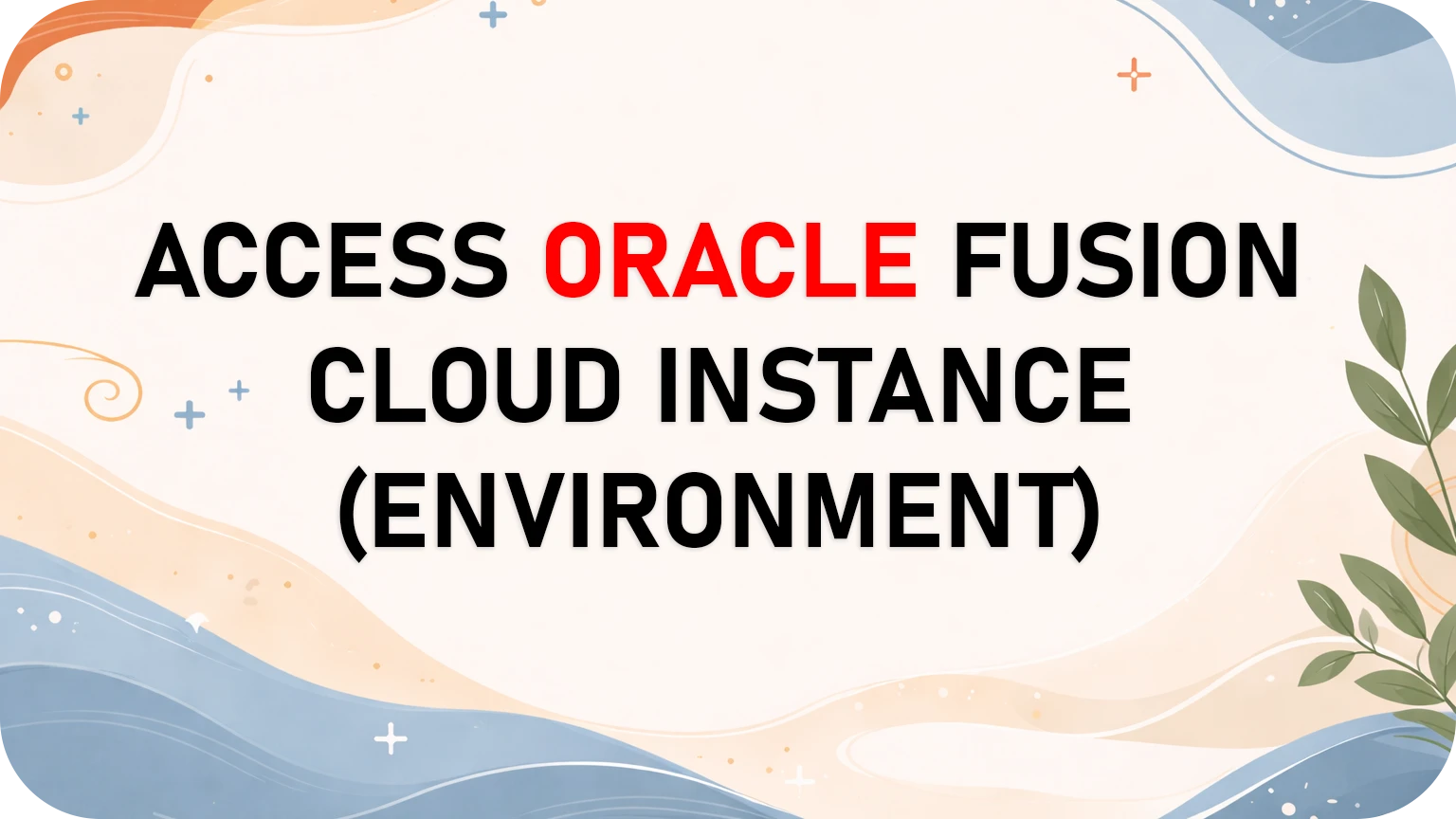Access of: Oracle Fusion Cloud Environment
